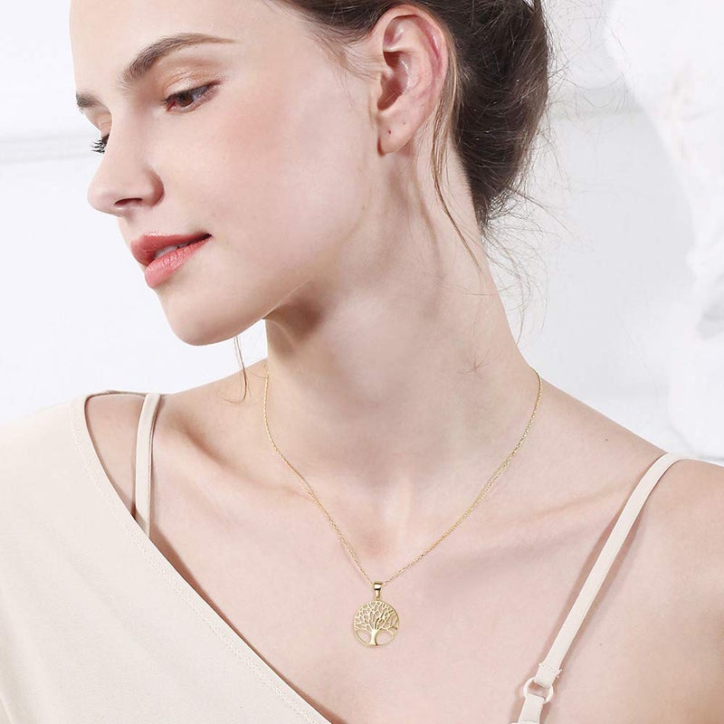 AGVANA Gold Plated Sterling Silver Tree of Life Pendant Necklace for Women Dainty Family Tree Necklace Anniversary Jewelry Birthday Gifts for Women Mom Wife Lover Grandma Her - Image 2